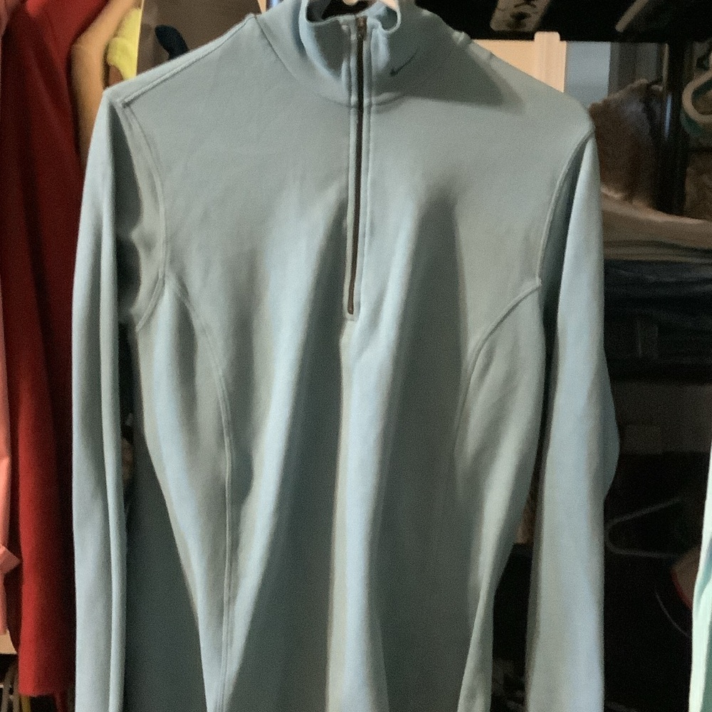Nike Light Blue 1/4 Zip golf pullover for Men, Dri Fit